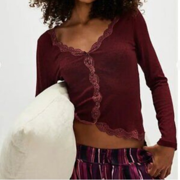 Free People Tops - FREE PEOPLE Intimately Big Love Rib Cardi - Ruby Heather NWOT